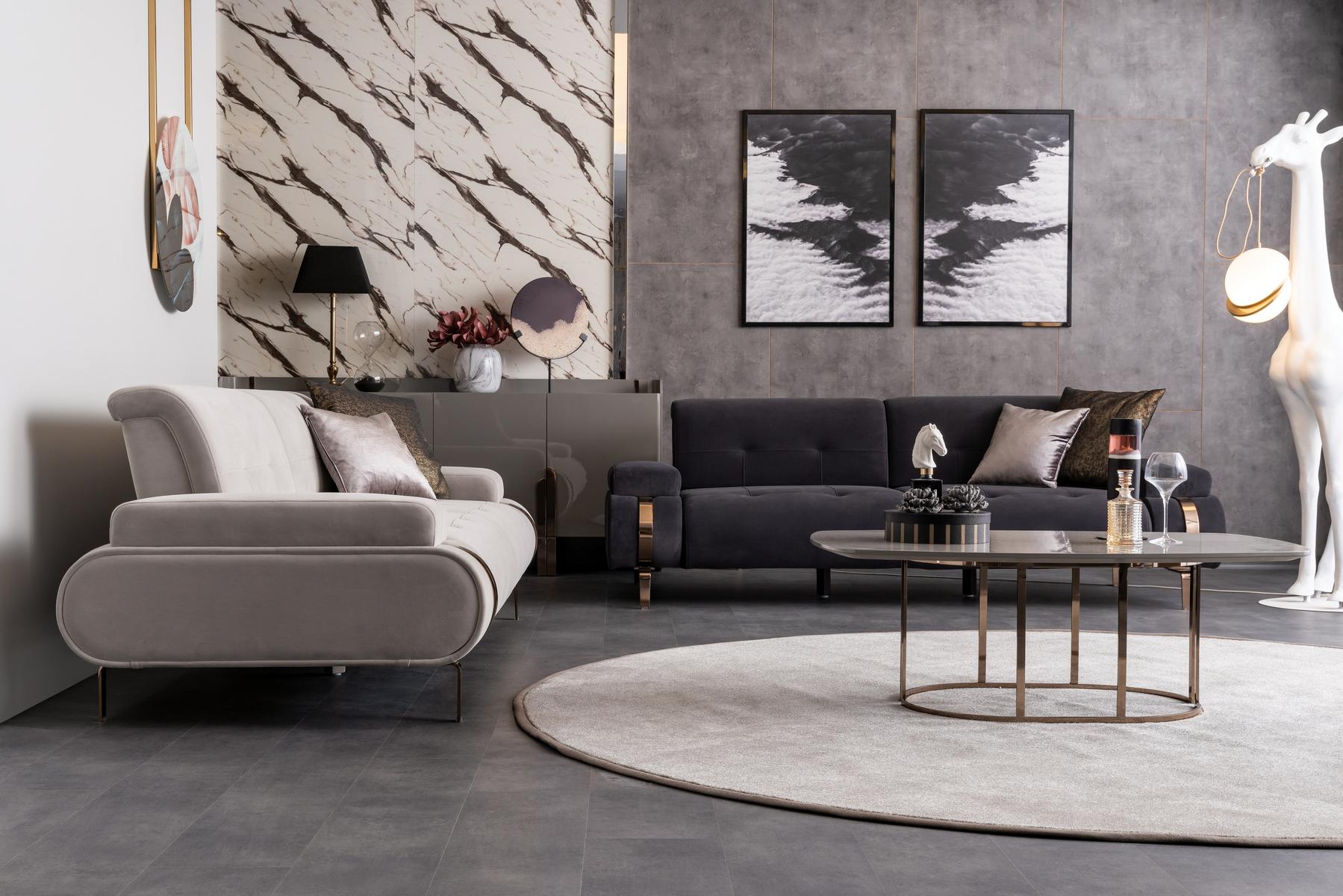 Триместен диван «Beyonce» + 2 декоративни възглавници, ширина 235см