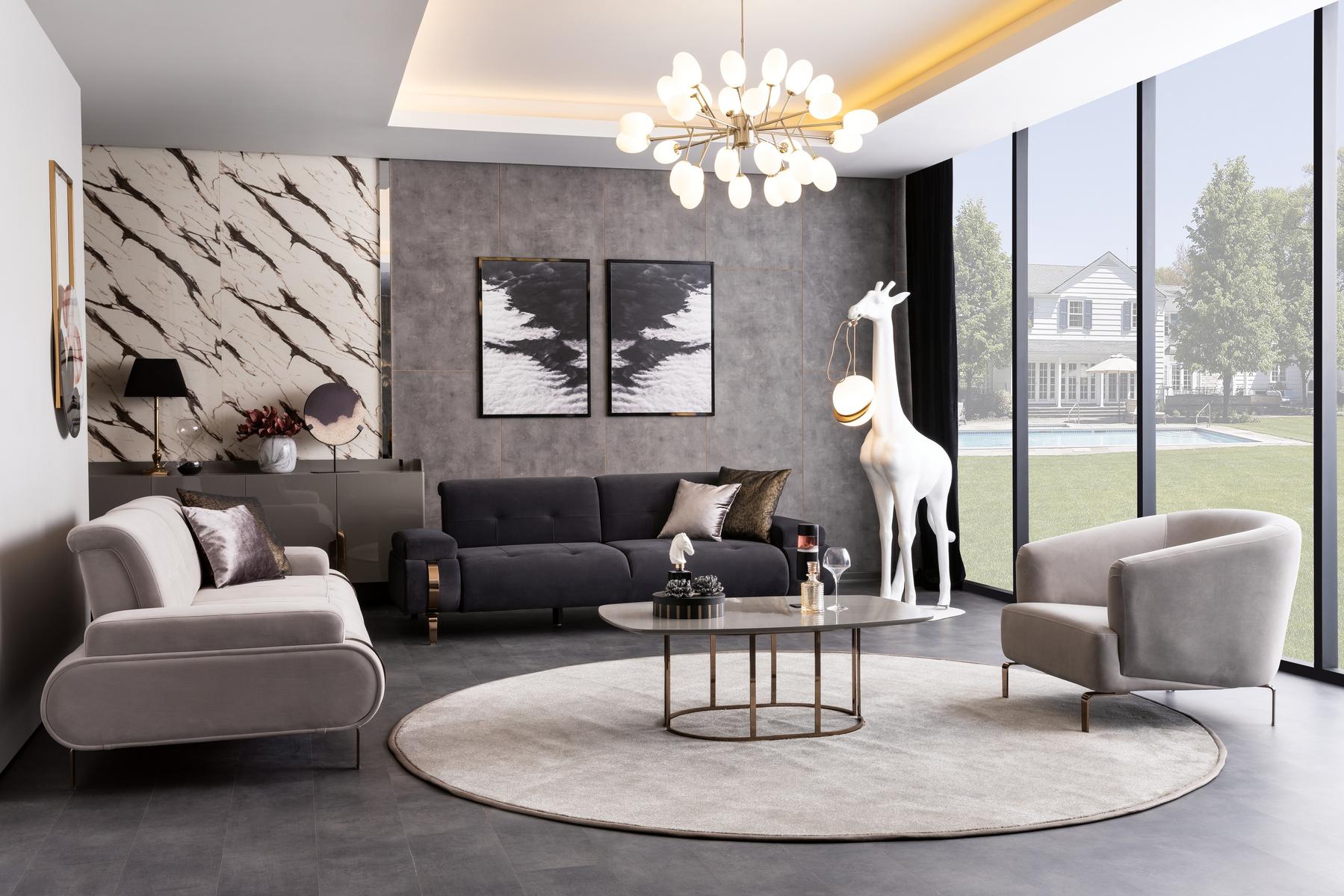 Триместен диван «Beyonce» + 2 декоративни възглавници, ширина 235см