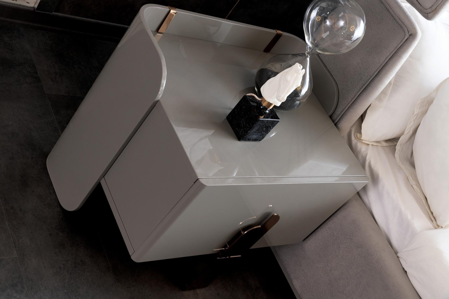 Нощно шкафче «Beyonce Gray» + чекмедже, размер 63х55х50см