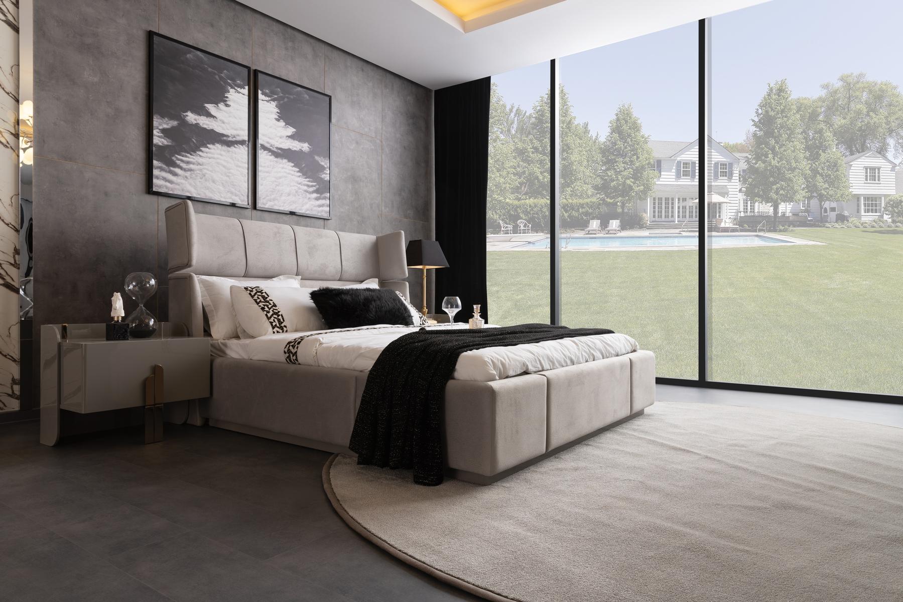 Нощно шкафче «Beyonce Gray» + чекмедже, размер 63х55х50см