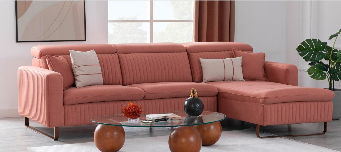 Ъглов разтегателен диван «Galaksi Relax» + електрически механизъм, USB зарядна станция, ширина 305см