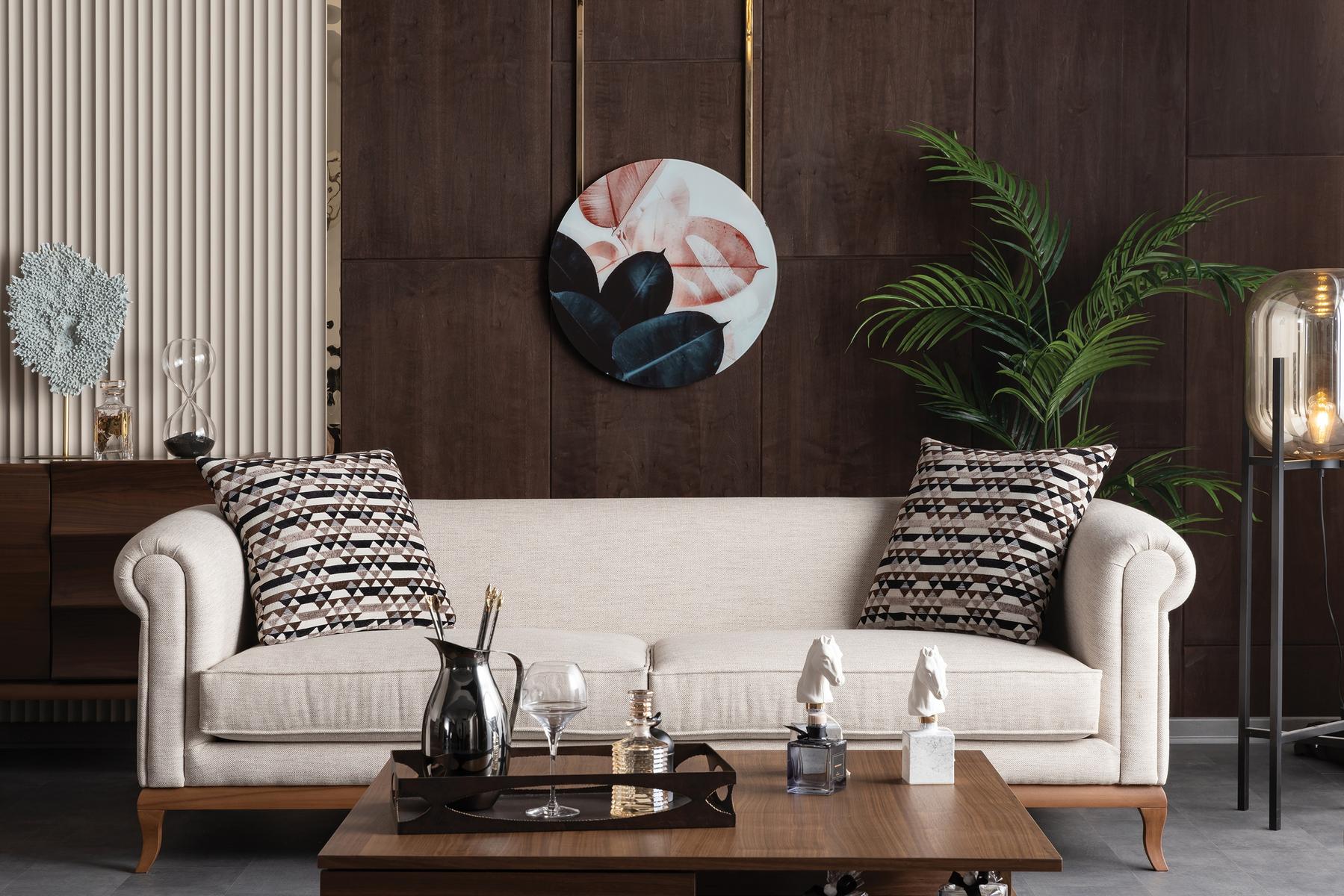 Триместен диван «Torino» + 2 декоративни възглавници, ширина 235см