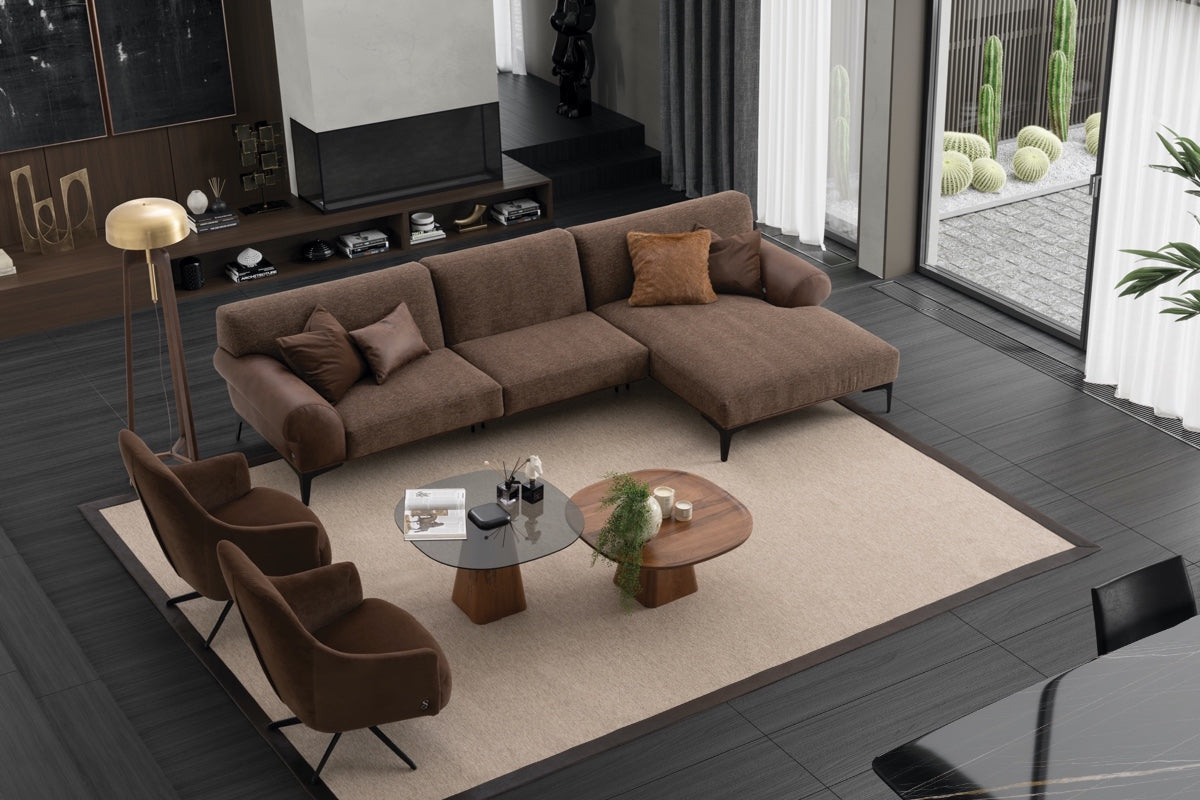 Ъглов диван «Valencia» - Опция 4, с декоративни възглавници, ширина 340см