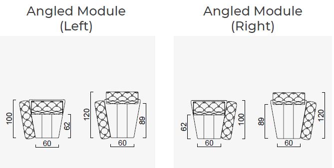 8 модула за модулен разтегателен диван «Dallas»