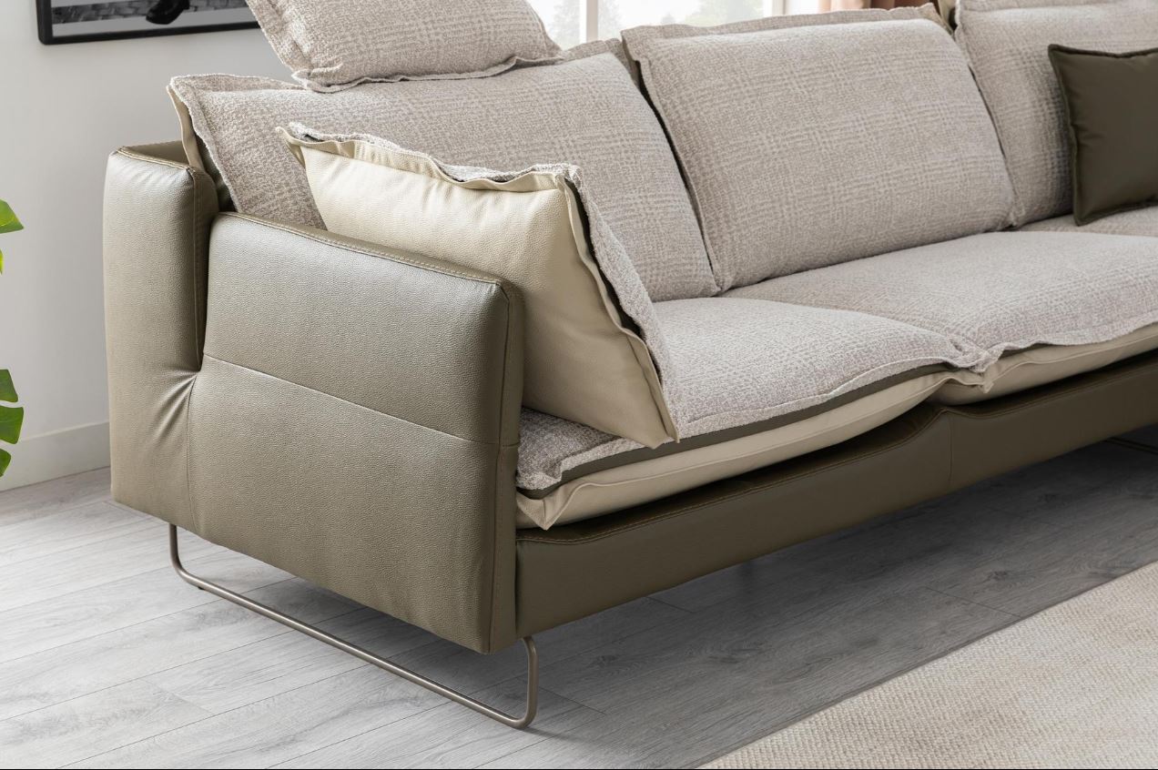 Ъглов диван «Ayisigi» + декоративни възглавници, с подвижни подлакътници, ширина 300см